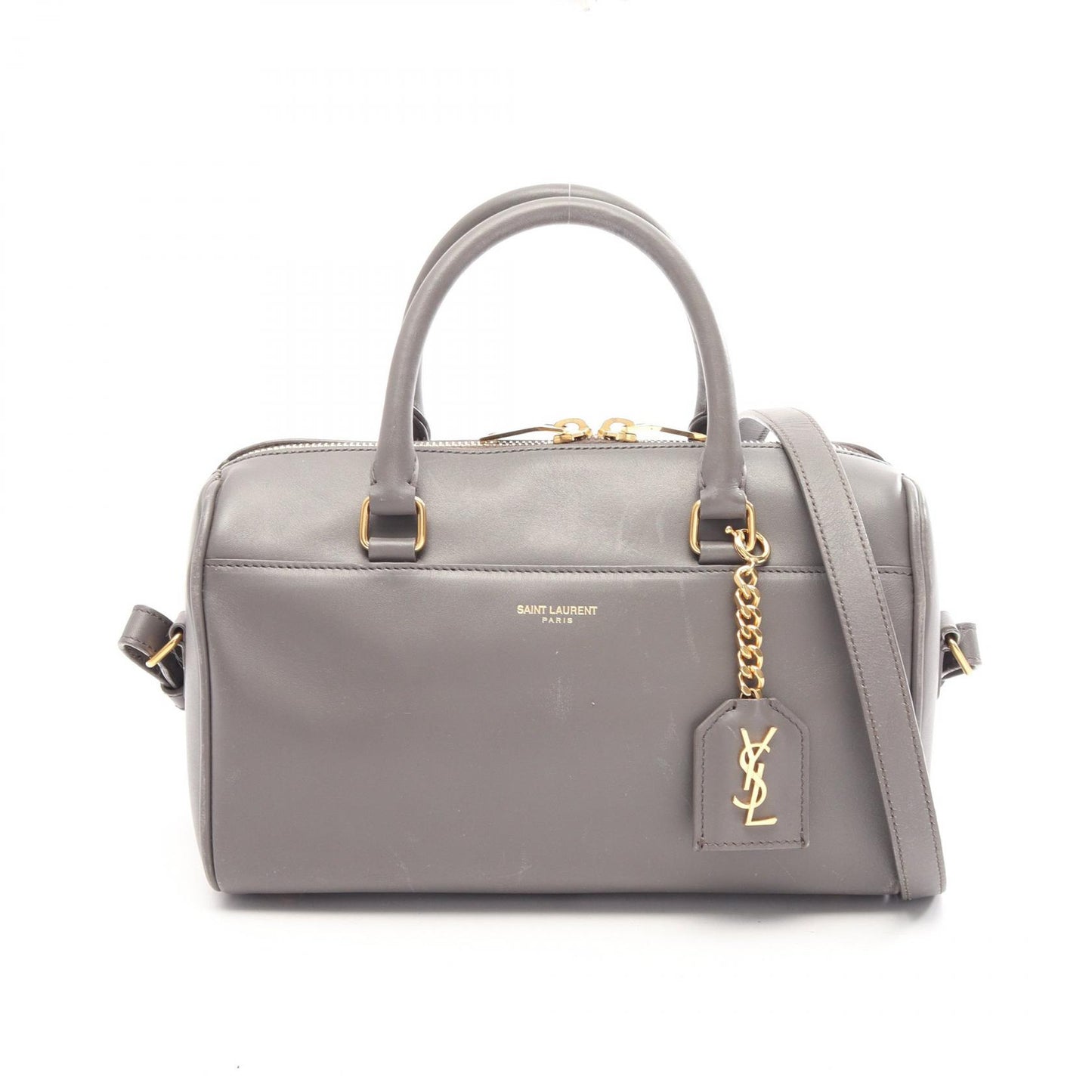 ベイビーダッフル 2WAY ハンドバッグ レザー グレー サンローランパリ バッグ SAINT LAURENT PARIS