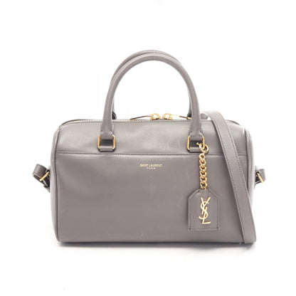 ベイビーダッフル 2WAY ハンドバッグ レザー グレー サンローランパリ バッグ SAINT LAURENT PARIS