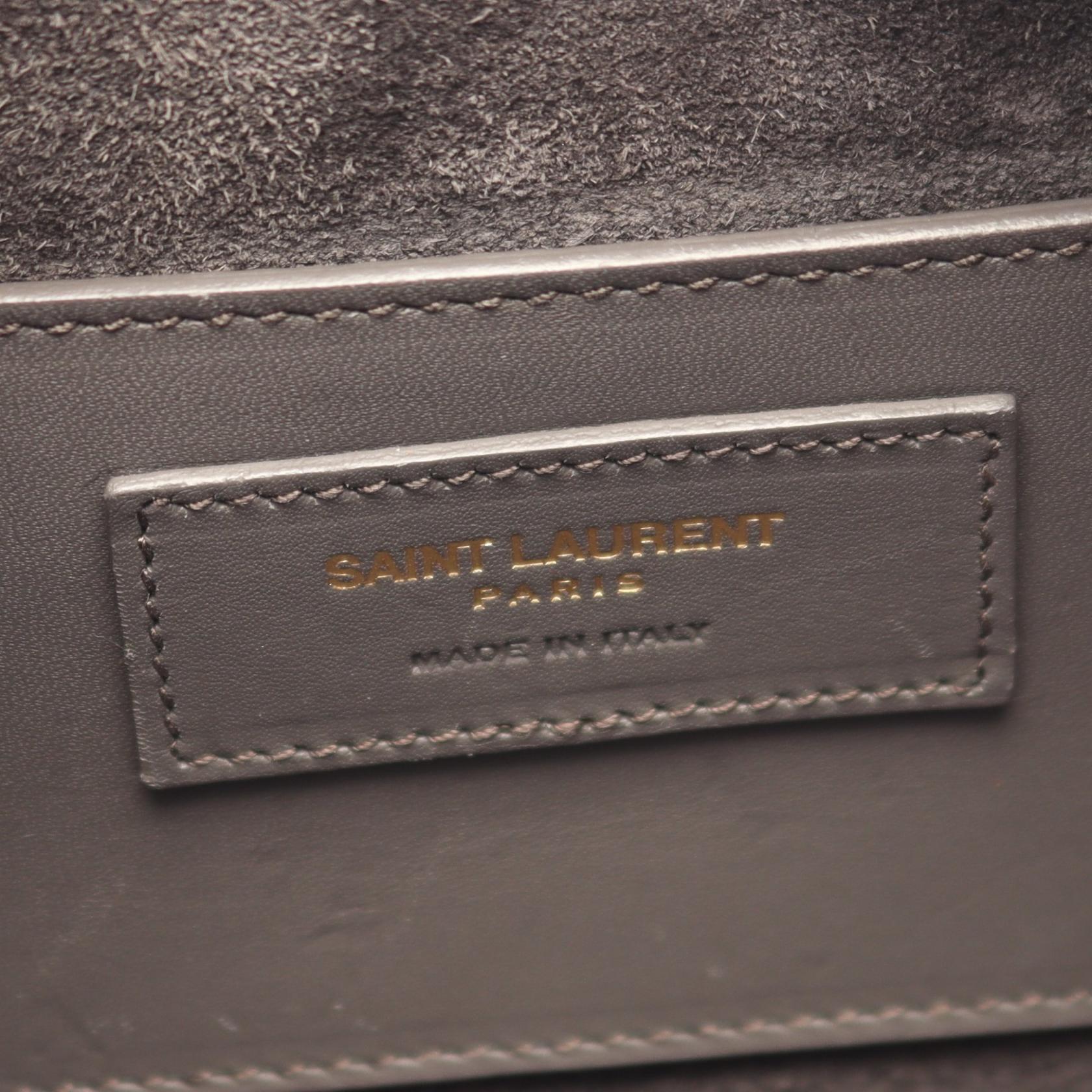ベイビーダッフル 2WAY ハンドバッグ レザー グレー サンローランパリ バッグ SAINT LAURENT PARIS