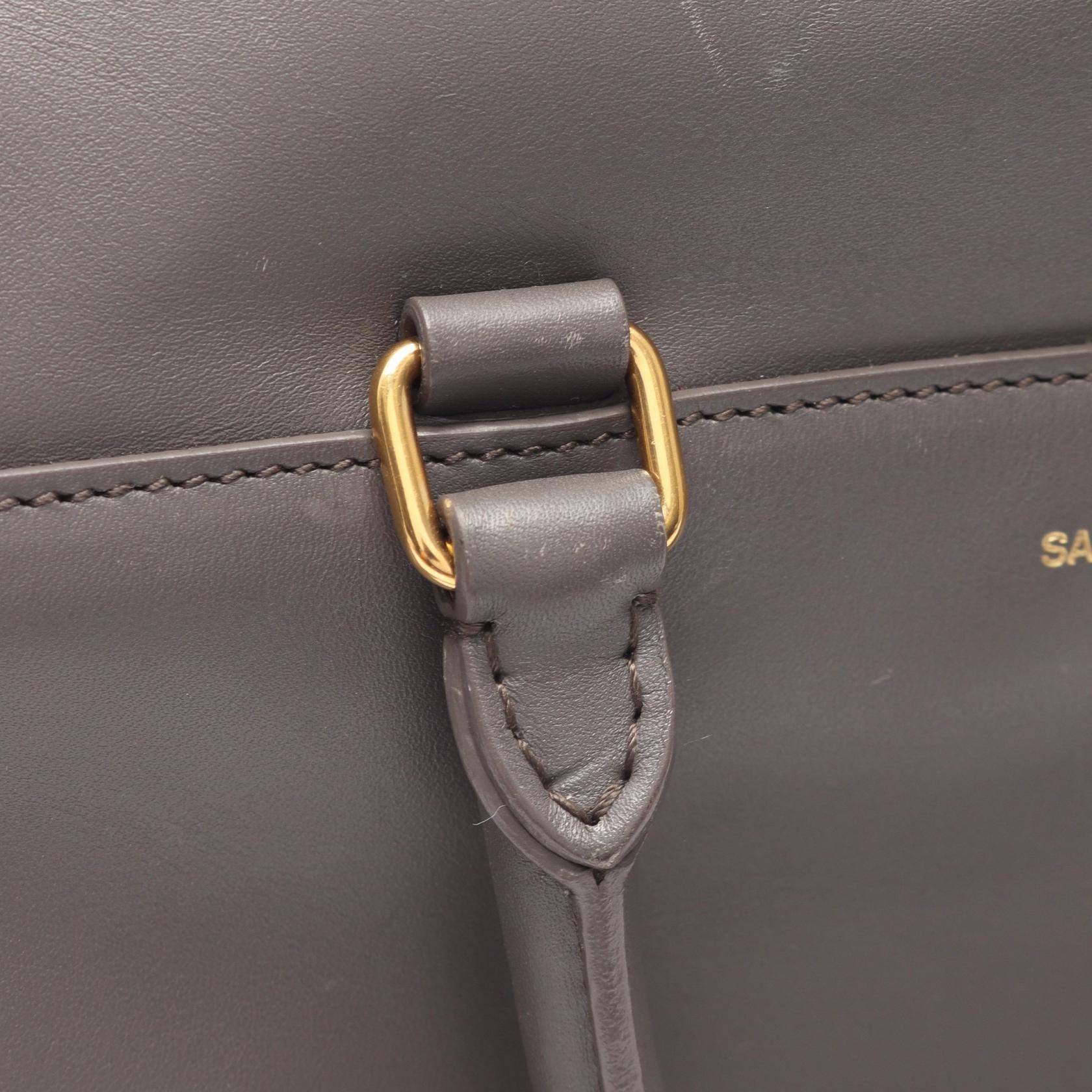 ベイビーダッフル 2WAY ハンドバッグ レザー グレー サンローランパリ バッグ SAINT LAURENT PARIS