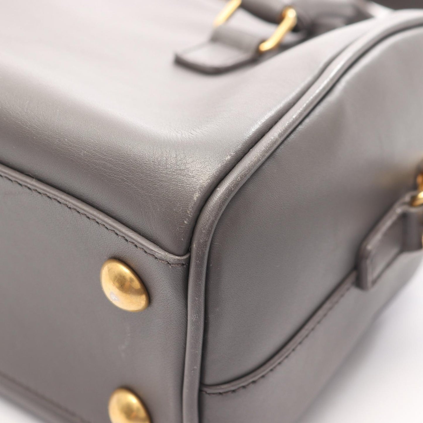 ベイビーダッフル 2WAY ハンドバッグ レザー グレー サンローランパリ バッグ SAINT LAURENT PARIS