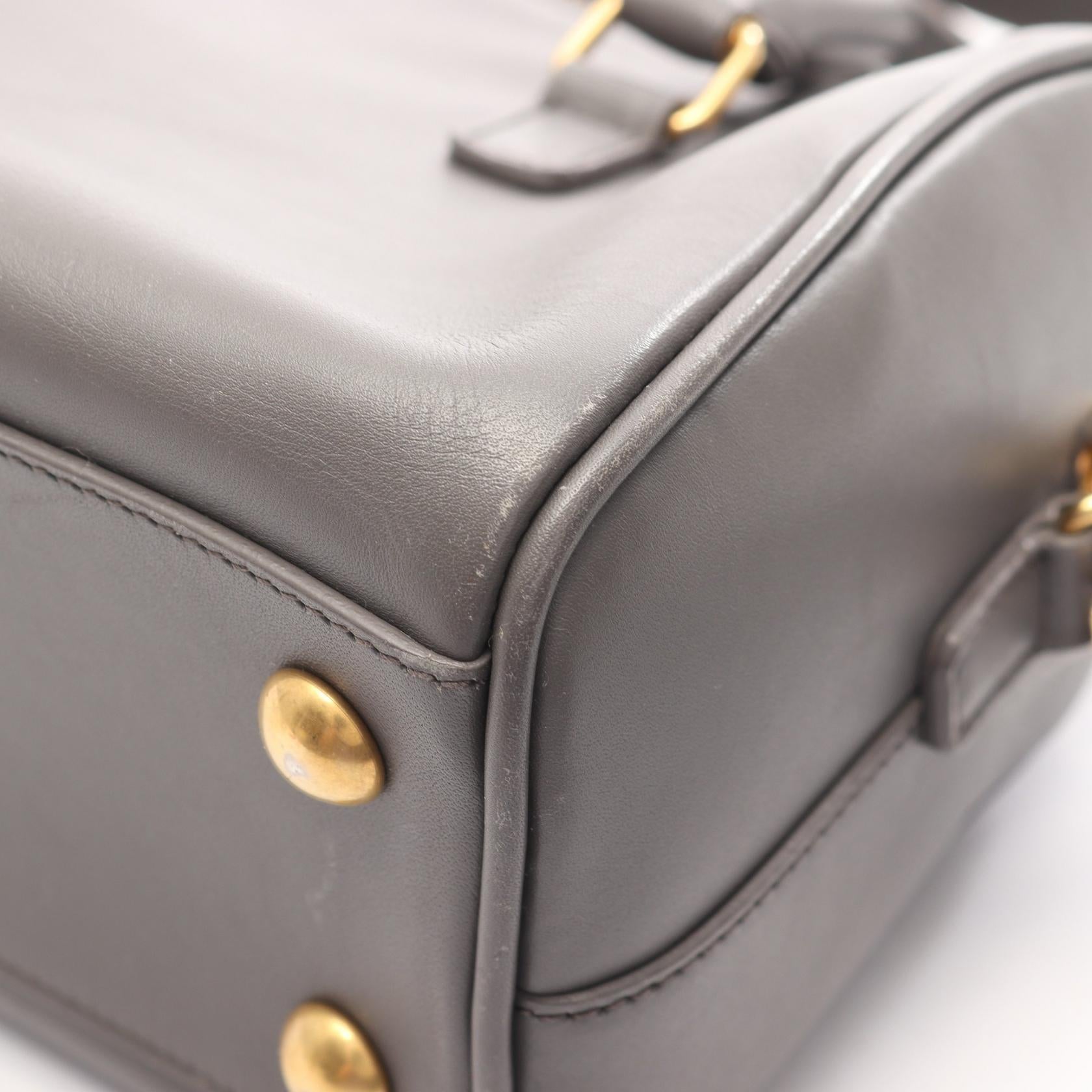 ベイビーダッフル 2WAY ハンドバッグ レザー グレー サンローランパリ バッグ SAINT LAURENT PARIS