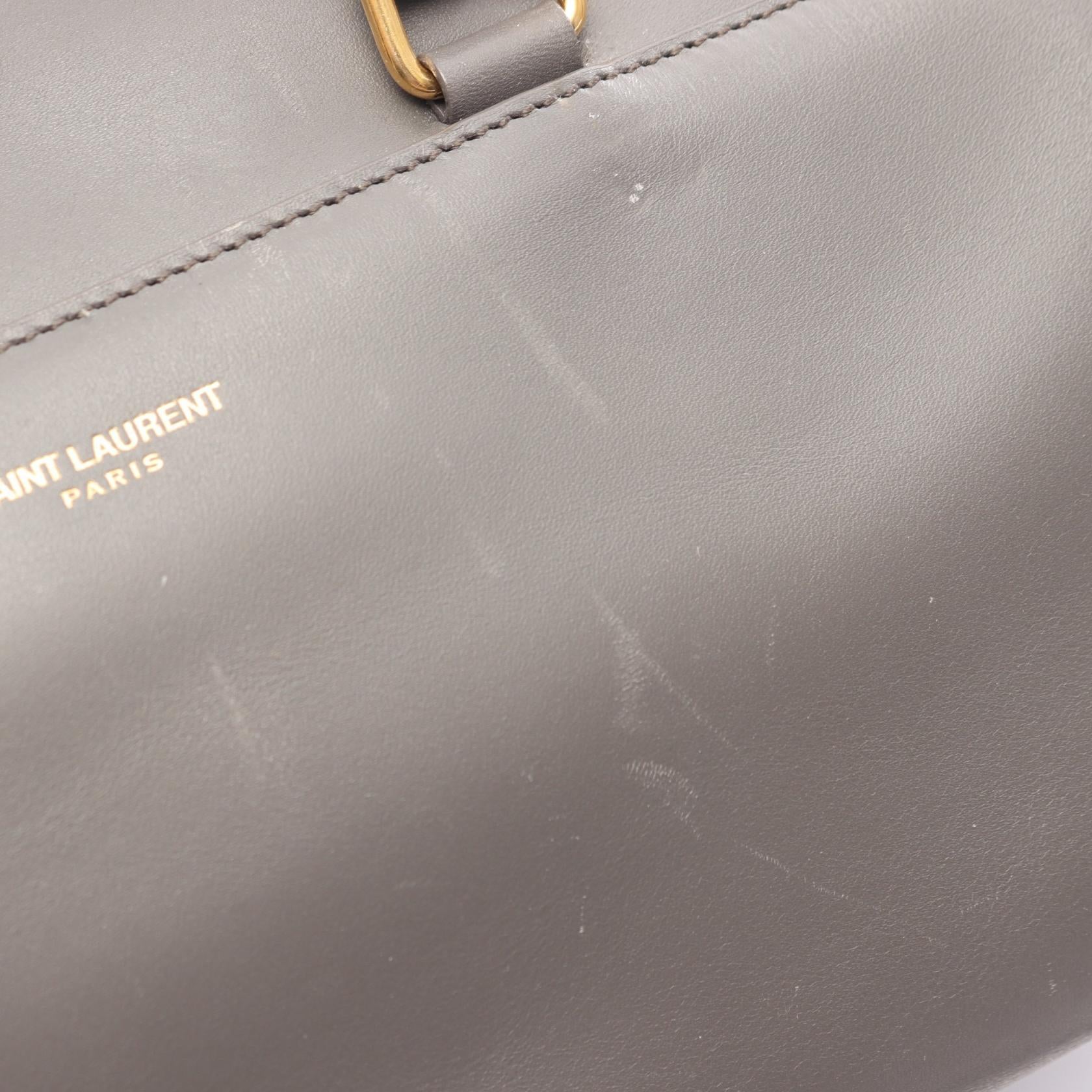 ベイビーダッフル 2WAY ハンドバッグ レザー グレー サンローランパリ バッグ SAINT LAURENT PARIS