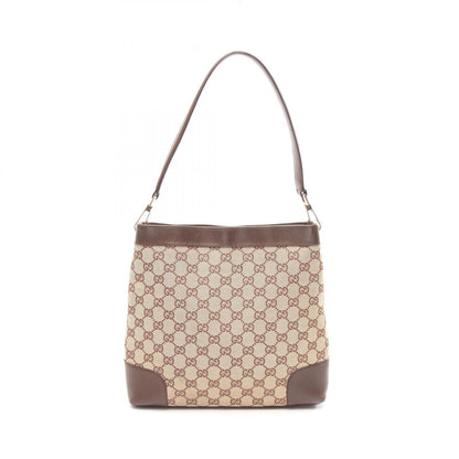 GGキャンバス ワンショルダーバッグ キャンバス レザー ベージュ ダークブラウン グッチ バッグ GUCCI