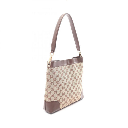 GGキャンバス ワンショルダーバッグ キャンバス レザー ベージュ ダークブラウン グッチ バッグ GUCCI