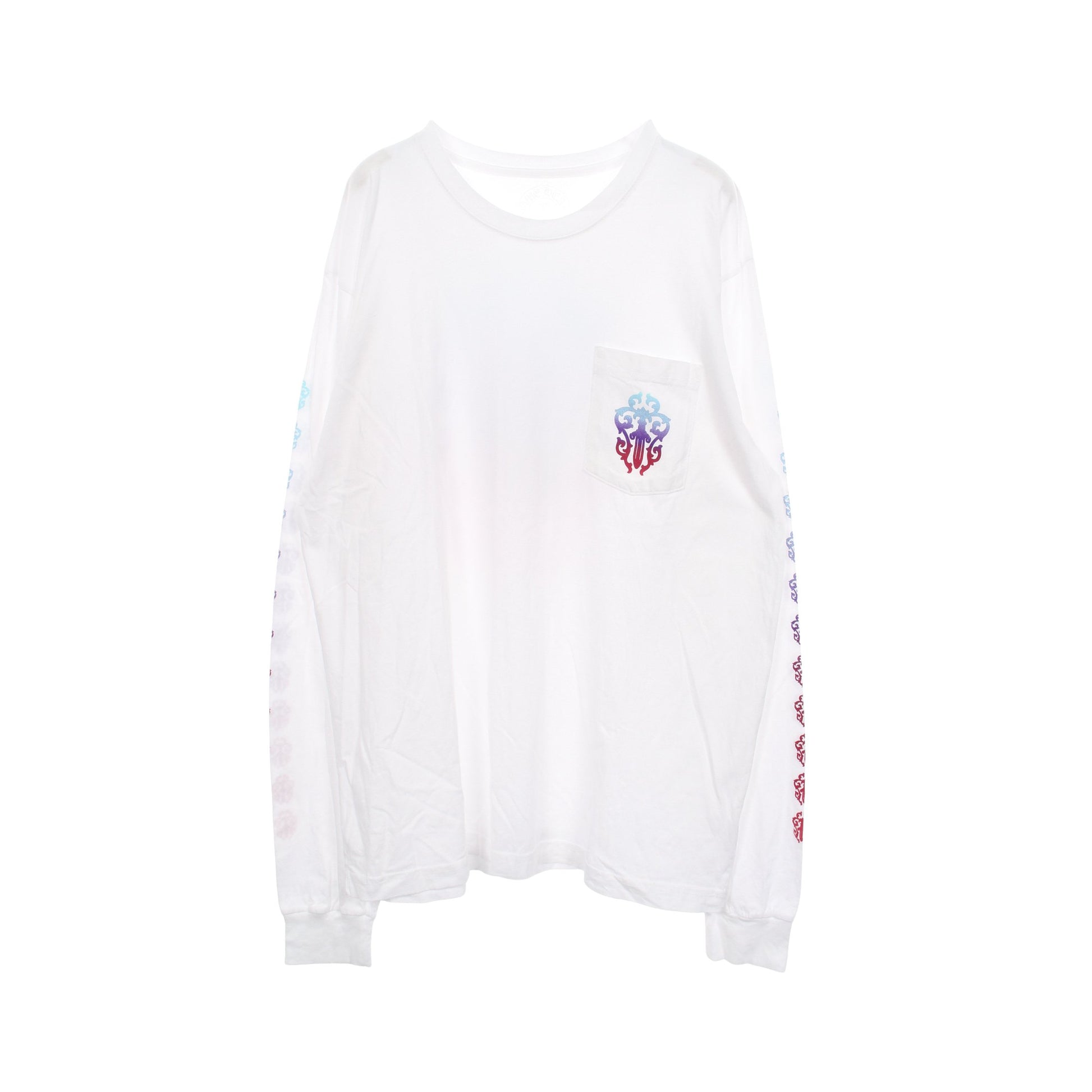 グラデーションホースシュー ヴァインダガー 長袖Tシャツ コットン ホワイト クロムハーツ トップス Chrome Hearts