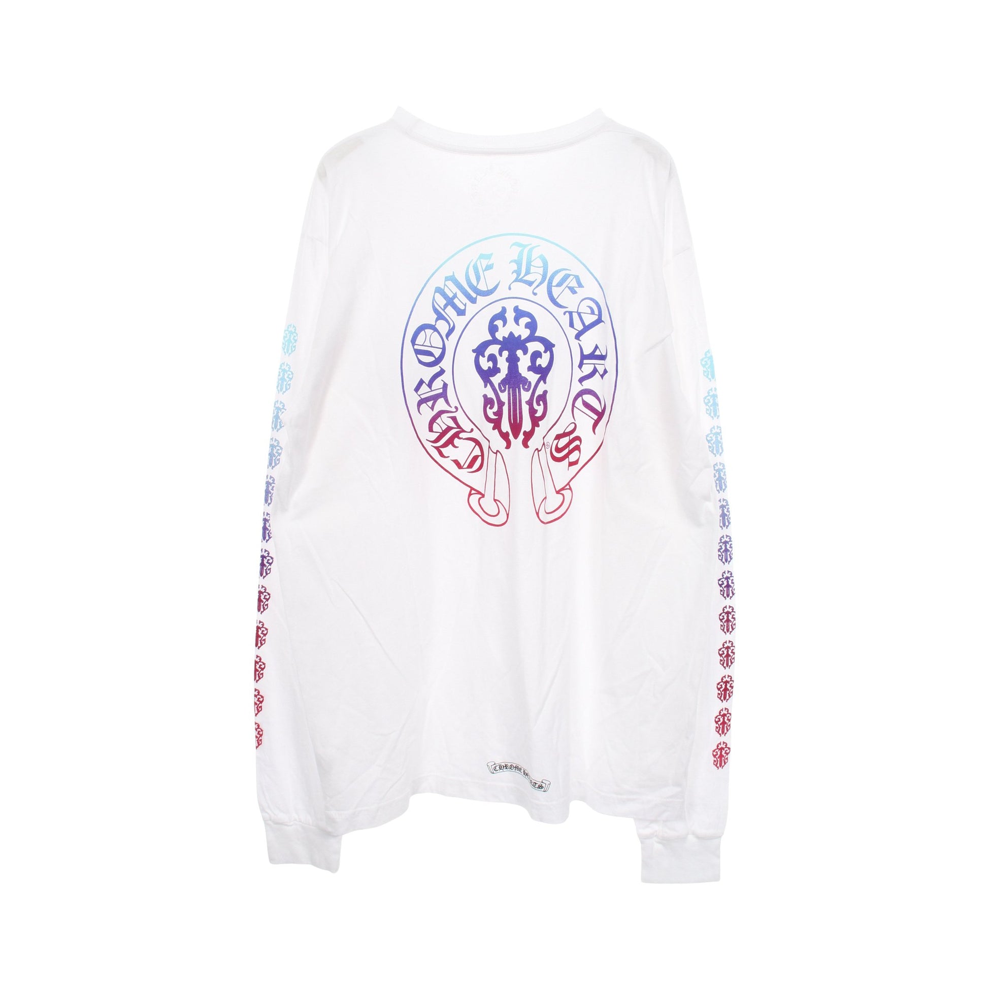 グラデーションホースシュー ヴァインダガー 長袖Tシャツ コットン ホワイト クロムハーツ トップス Chrome Hearts