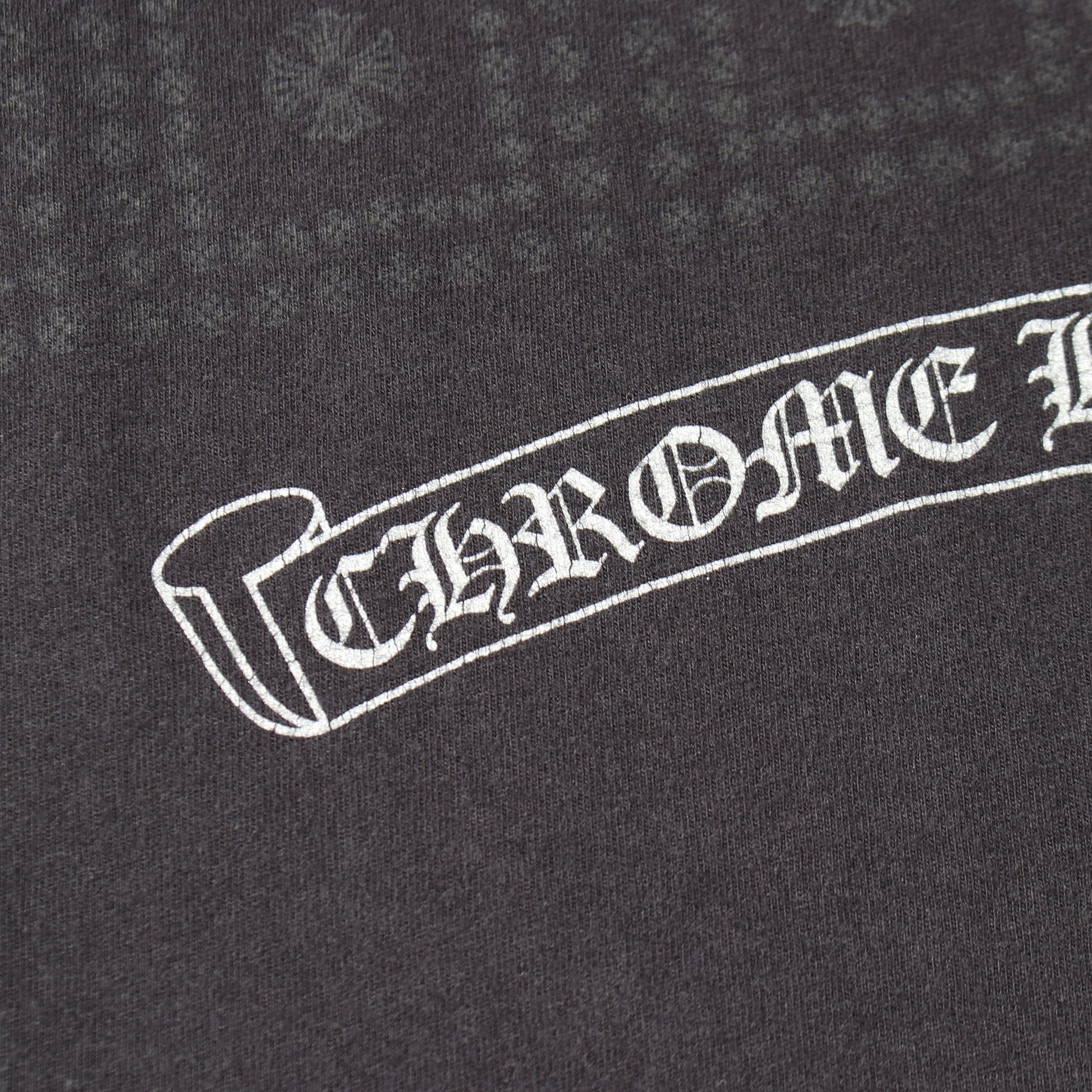 CHプラス ブロッククロス プリント クルーネック 長袖Tシャツ コットン ブラック クロムハーツ トップス Chrome Hearts