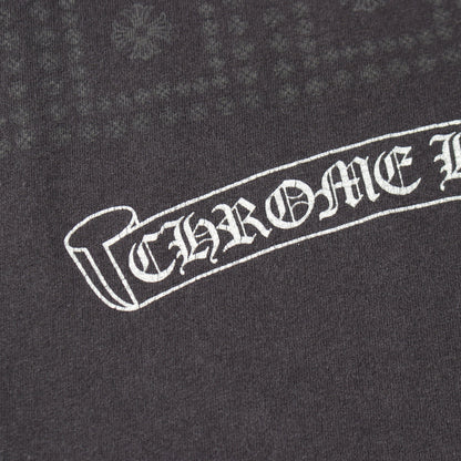 CHプラス ブロッククロス プリント クルーネック 長袖Tシャツ コットン ブラック クロムハーツ トップス Chrome Hearts