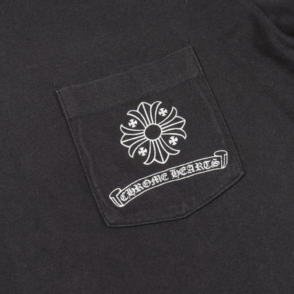 CHプラス ブロッククロス プリント クルーネック 長袖Tシャツ コットン ブラック クロムハーツ トップス Chrome Hearts