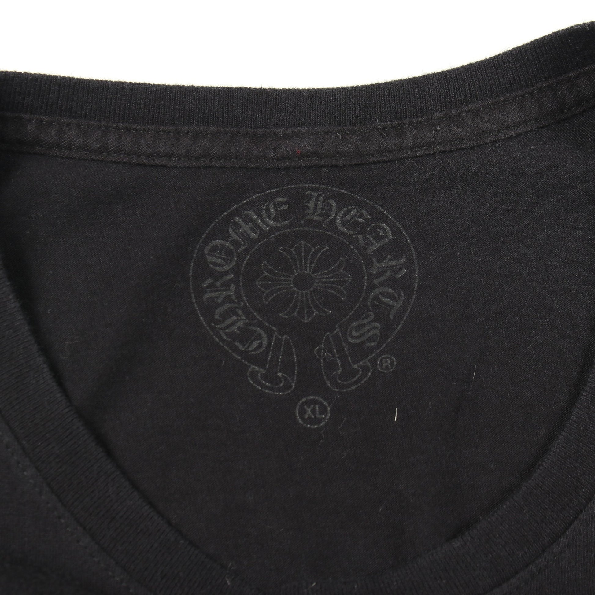 CHプラス ブロッククロス プリント クルーネック 長袖Tシャツ コットン ブラック クロムハーツ トップス Chrome Hearts