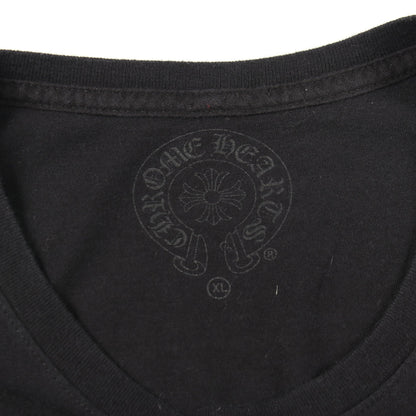 CHプラス ブロッククロス プリント クルーネック 長袖Tシャツ コットン ブラック クロムハーツ トップス Chrome Hearts