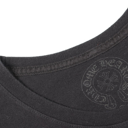 CHプラス ブロッククロス プリント クルーネック 長袖Tシャツ コットン ブラック クロムハーツ トップス Chrome Hearts