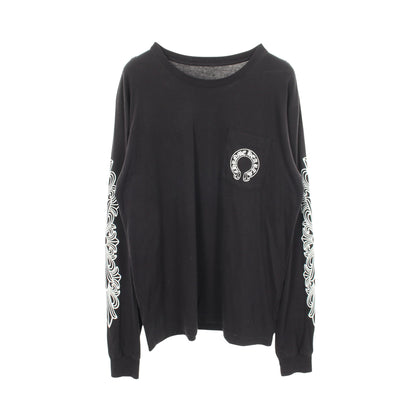 ホースシューフローラルクロス クルーネック 長袖Tシャツ コットン ブラック クロムハーツ トップス Chrome Hearts