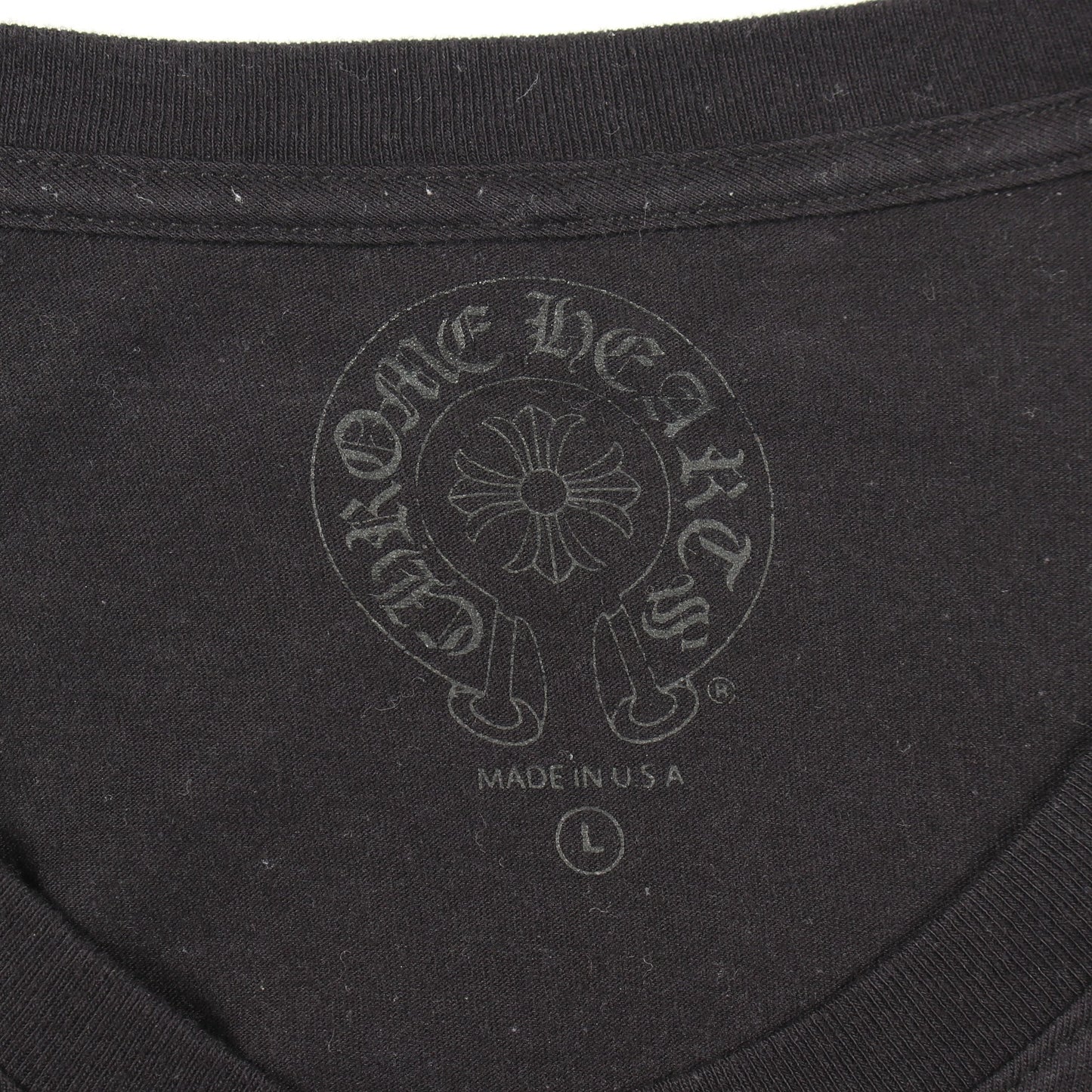 ホースシューフローラルクロス クルーネック 長袖Tシャツ コットン ブラック クロムハーツ トップス Chrome Hearts