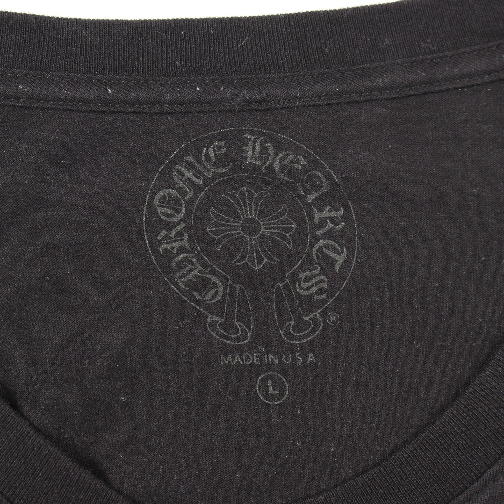 ホースシューフローラルクロス クルーネック 長袖Tシャツ コットン ブラック クロムハーツ トップス Chrome Hearts