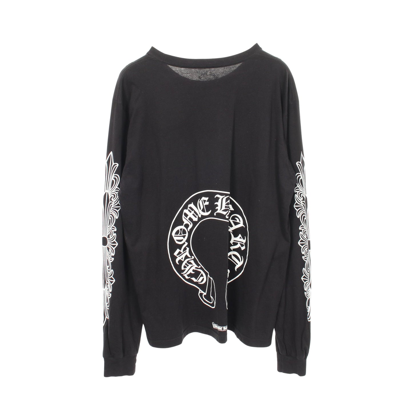 ホースシューフローラルクロス クルーネック 長袖Tシャツ コットン ブラック クロムハーツ トップス Chrome Hearts