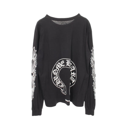 ホースシューフローラルクロス クルーネック 長袖Tシャツ コットン ブラック クロムハーツ トップス Chrome Hearts