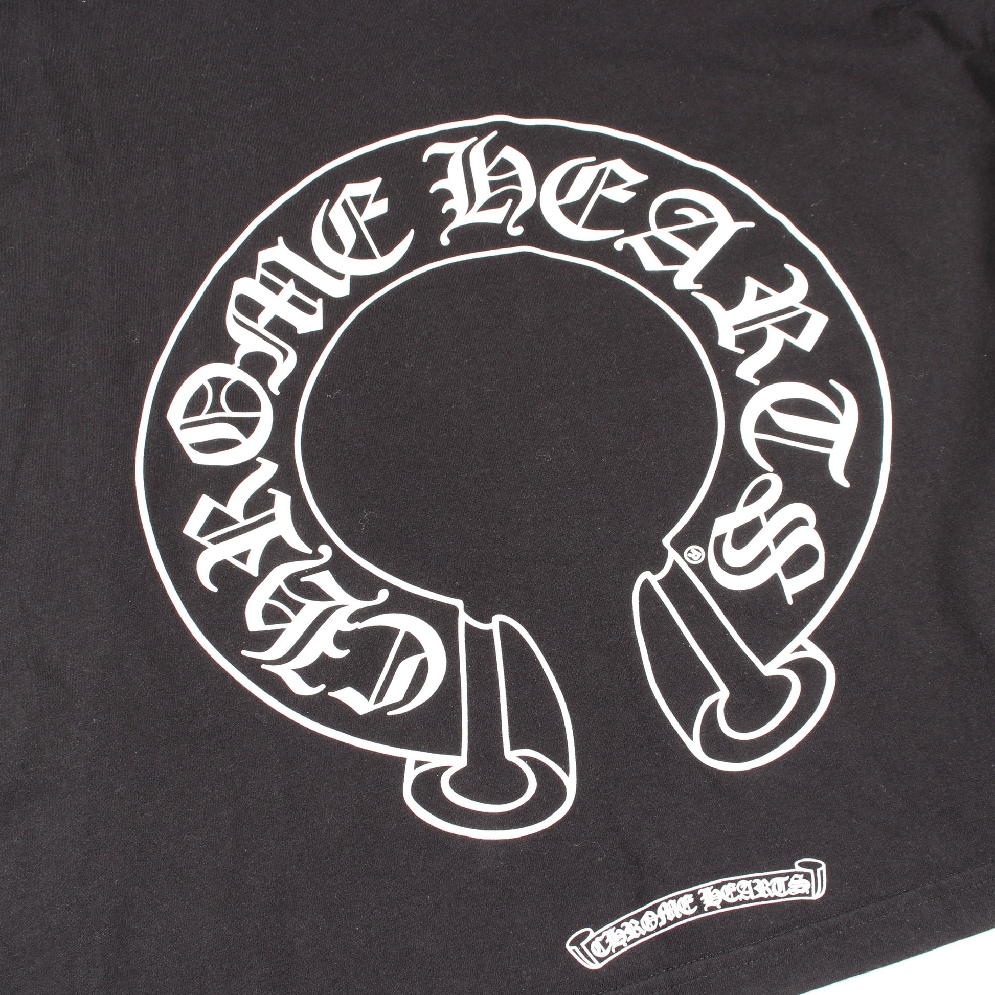 ホースシューフローラルクロス クルーネック 長袖Tシャツ コットン ブラック クロムハーツ トップス Chrome Hearts