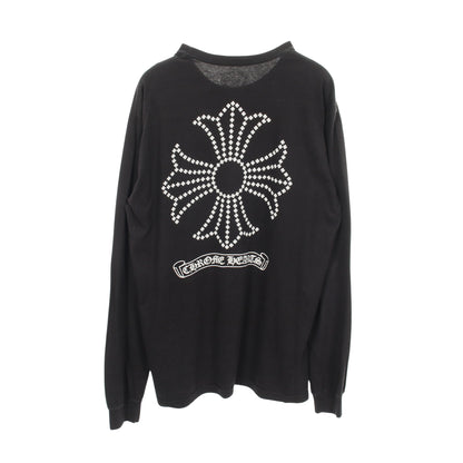 バックCHプラス スクロールプリント クルーネック 長袖Tシャツ コットン ブラック クロムハーツ トップス Chrome Hearts