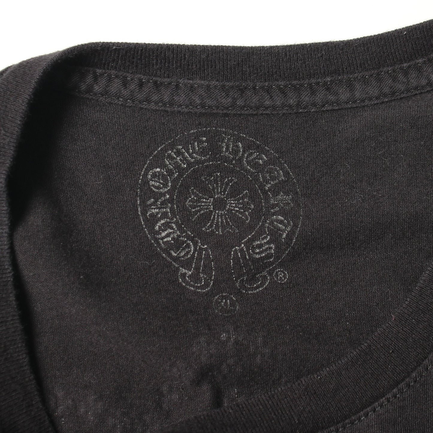 バックCHプラス スクロールプリント クルーネック 長袖Tシャツ コットン ブラック クロムハーツ トップス Chrome Hearts