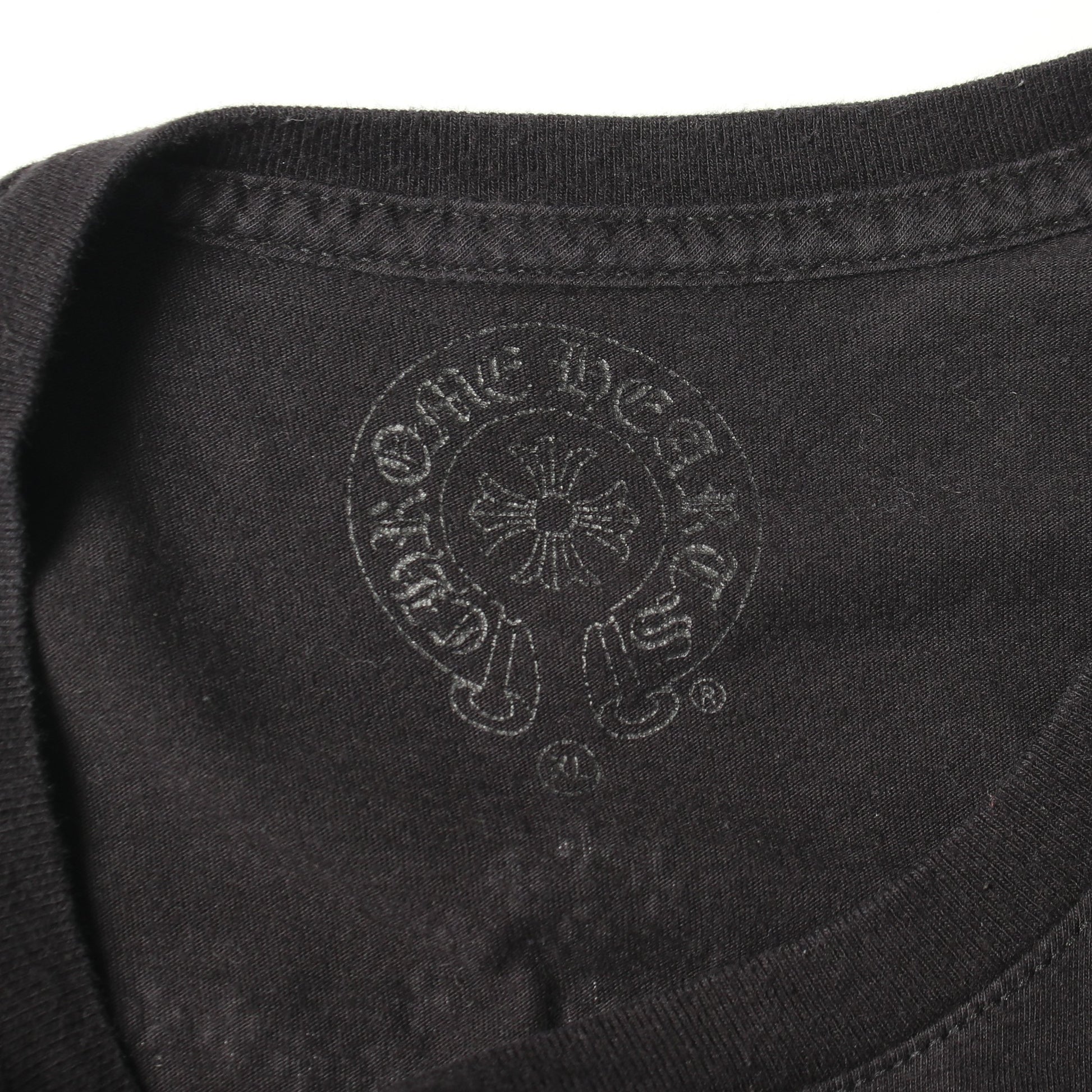 バックCHプラス スクロールプリント クルーネック 長袖Tシャツ コットン ブラック クロムハーツ トップス Chrome Hearts