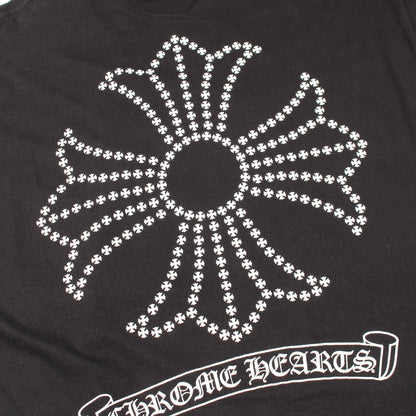バックCHプラス スクロールプリント クルーネック 長袖Tシャツ コットン ブラック クロムハーツ トップス Chrome Hearts