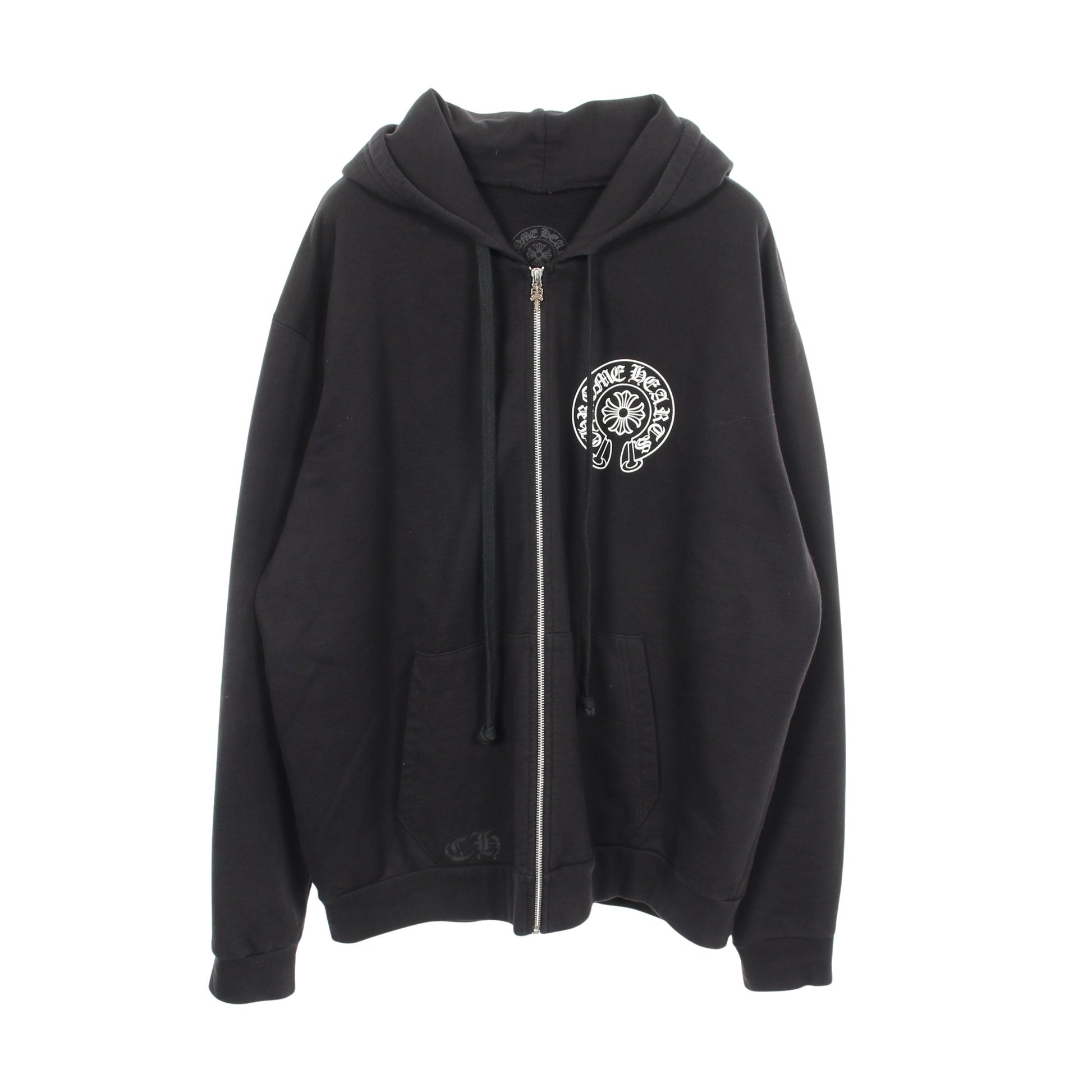 ホースシュー CHプラス ダガージップ ロス限定 ジップアップパーカー コットン ブラック クロムハーツ トップス Chrome Hearts