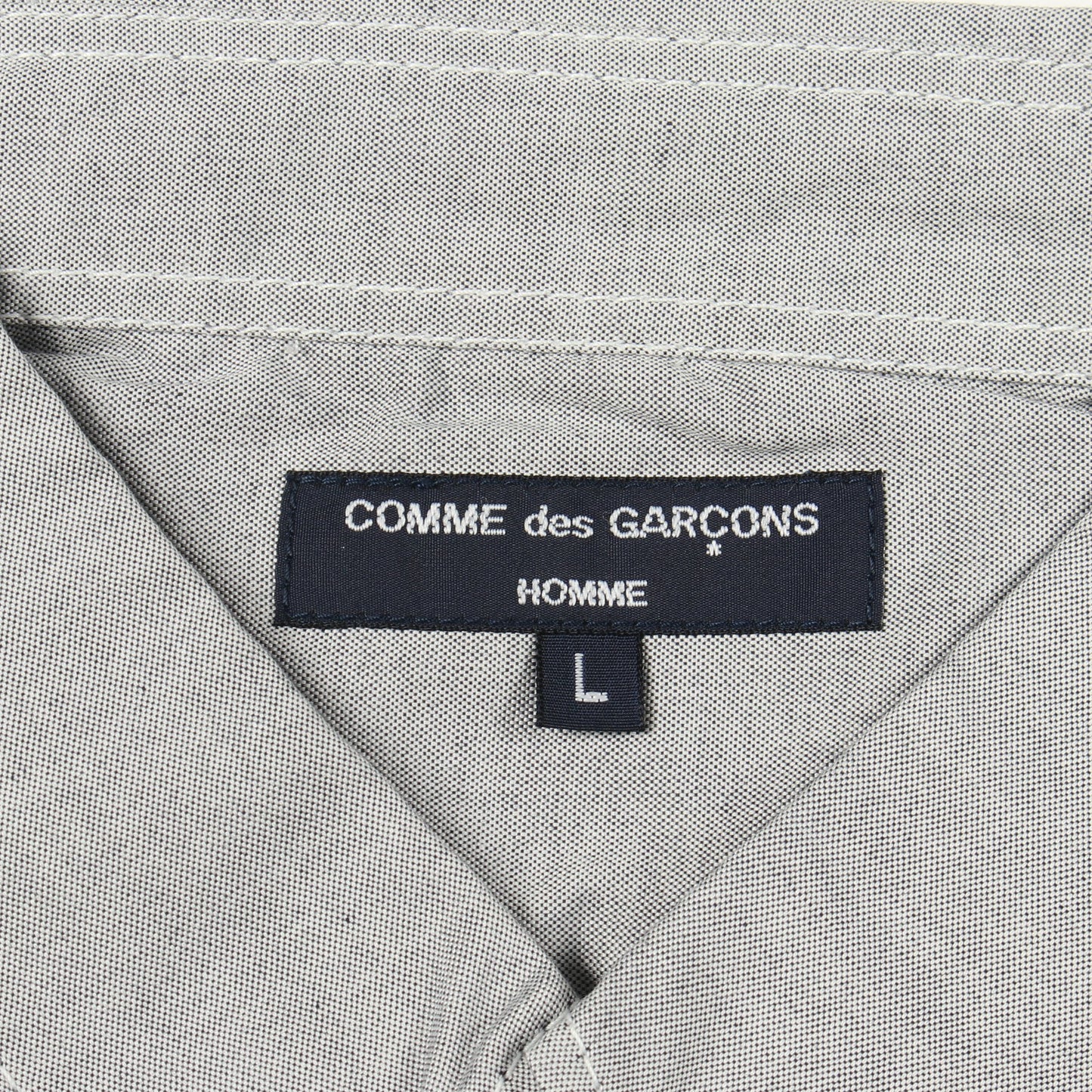 チェックストライプ切替 長袖 ボタンダウン シャツ コットン グレー コムデギャルソンオム トップス COMME des GARCONS HOMME