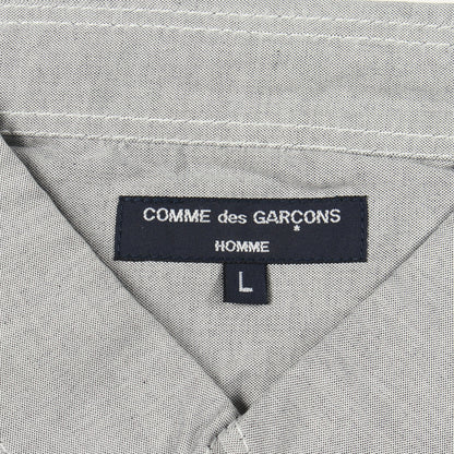 チェックストライプ切替 長袖 ボタンダウン シャツ コットン グレー コムデギャルソンオム トップス COMME des GARCONS HOMME
