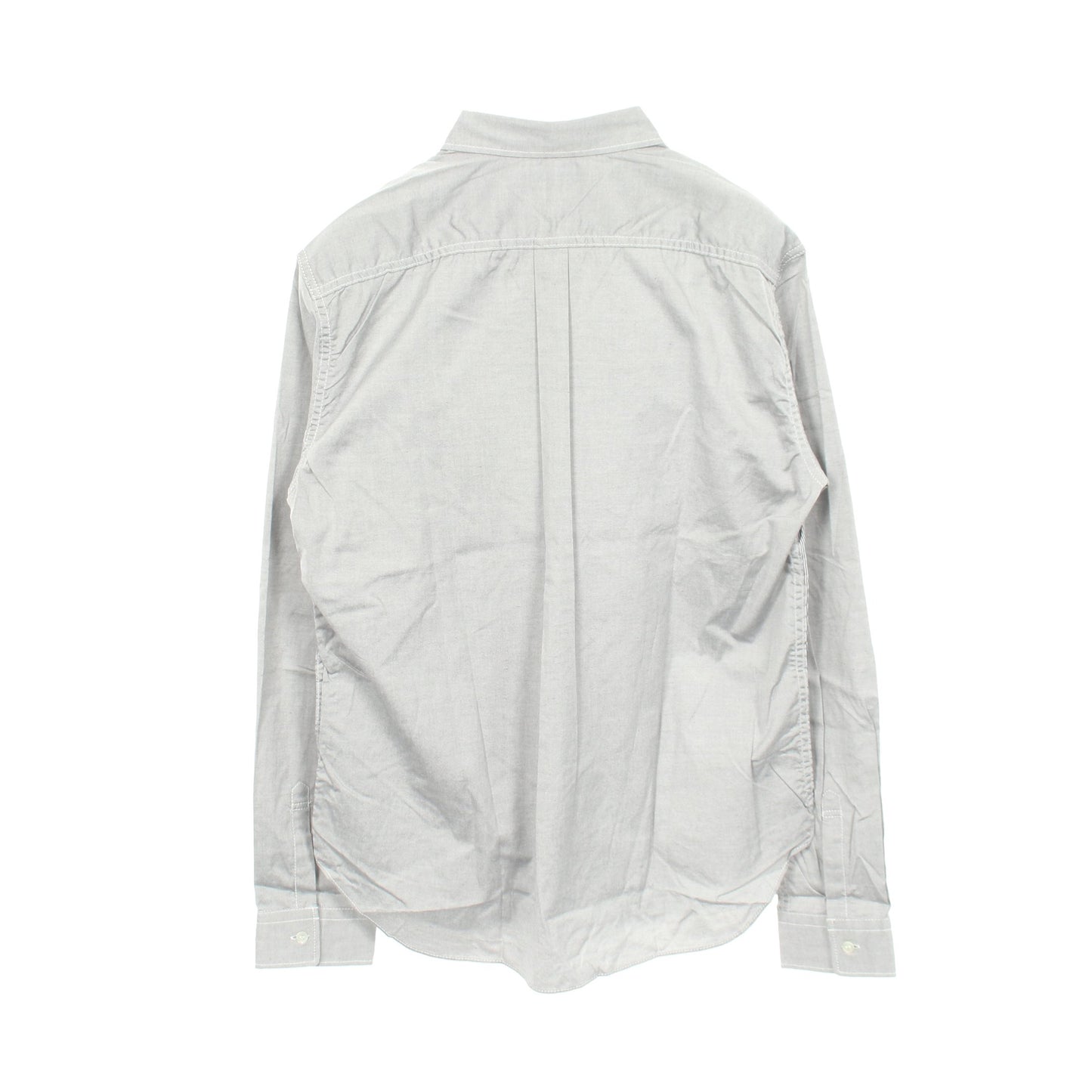 チェックストライプ切替 長袖 ボタンダウン シャツ コットン グレー コムデギャルソンオム トップス COMME des GARCONS HOMME