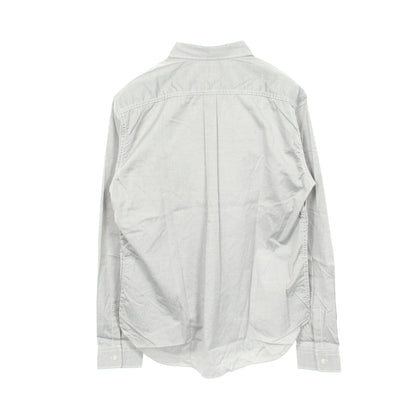 チェックストライプ切替 長袖 ボタンダウン シャツ コットン グレー コムデギャルソンオム トップス COMME des GARCONS HOMME