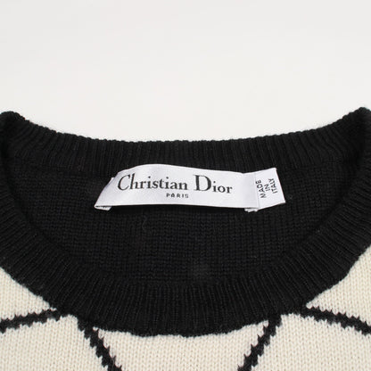 花柄 ニット ウール アイボリー ブラック クリスチャンディオール トップス Christian Dior