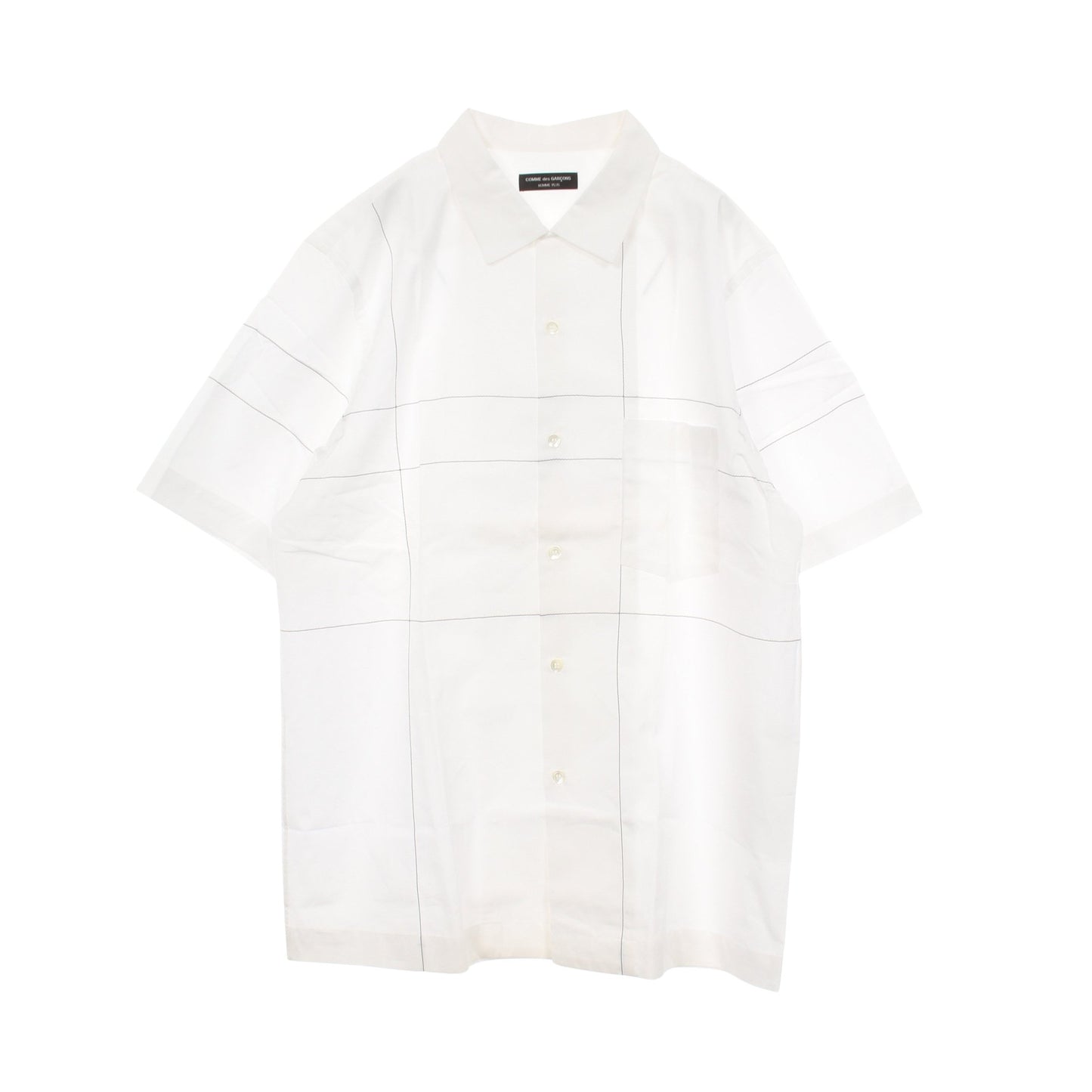 ステッチ 半袖 シャツ コットン ホワイト コムデギャルソンオムプリュス トップス COMME des GARCONS HOMME PLUS