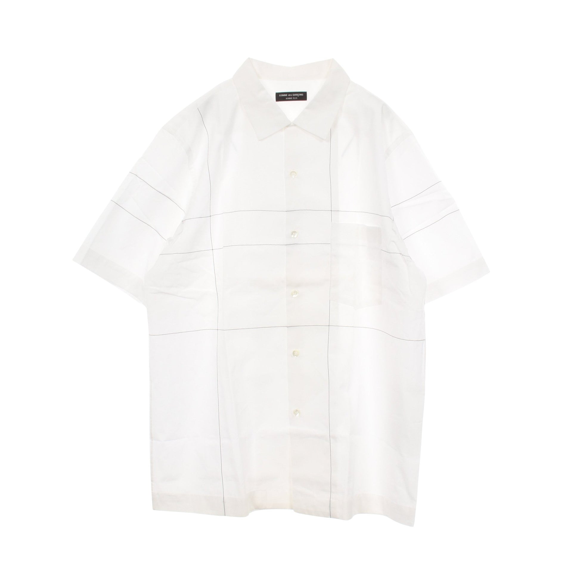 ステッチ 半袖 シャツ コットン ホワイト コムデギャルソンオムプリュス トップス COMME des GARCONS HOMME PLUS