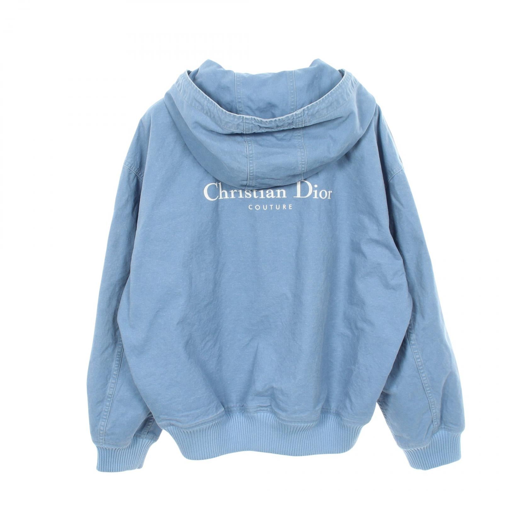 25SS ロゴエンブロイダリー デニムパーカー デニムジャケット コットン ライトブルー ディオール アウター DIOR