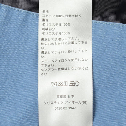 25SS ロゴエンブロイダリー デニムパーカー デニムジャケット コットン ライトブルー ディオール アウター DIOR