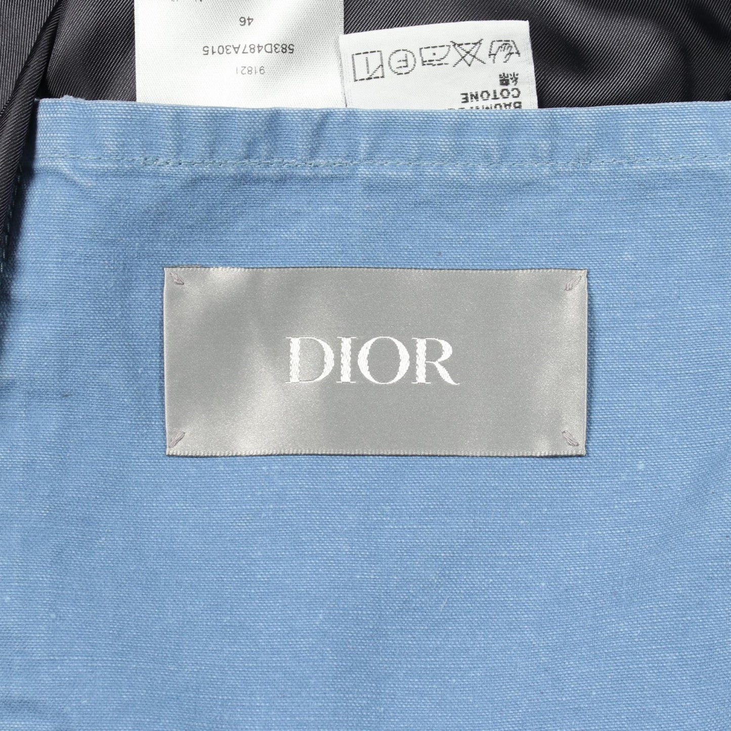 25SS ロゴエンブロイダリー デニムパーカー デニムジャケット コットン ライトブルー ディオール アウター DIOR