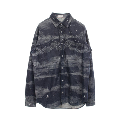 DIOR × PETER DOIG デニムシャツ コットン ネイビー クリスチャンディオール トップス Christian Dior