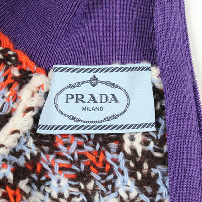 geometric motif モックネック ニット ウール カシミヤ コットン ホワイト マルチカラー プラダ トップス PRADA