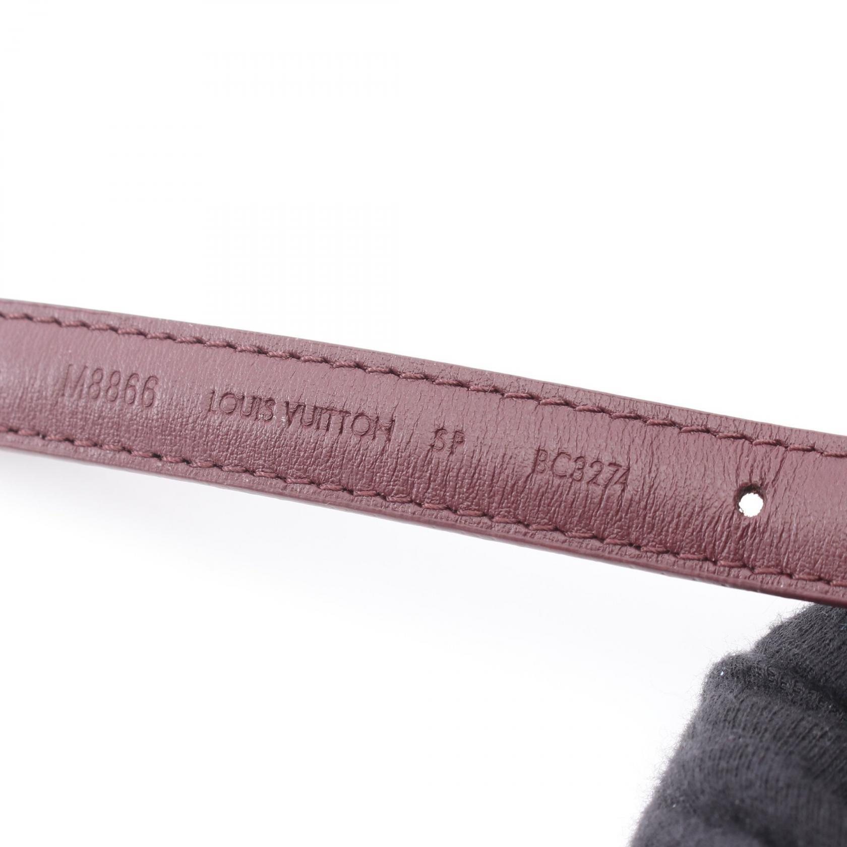 ミニLVエナメル 15MM リバーシブル ベルト レザー PVC ボルドー ブラウン ルイヴィトン 財布・小物 LOUIS VUITTON
