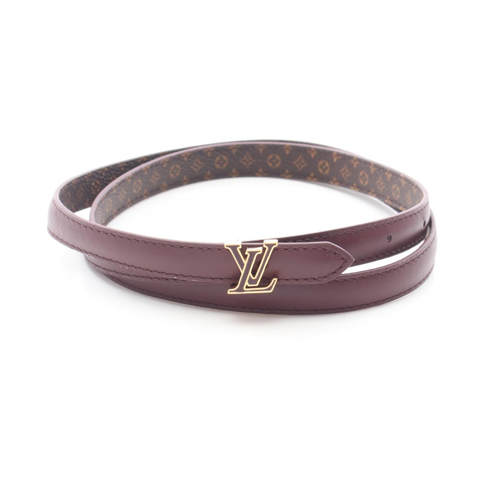 ミニLVエナメル 15MM リバーシブル ベルト レザー PVC ボルドー ブラウン ルイヴィトン 財布・小物 LOUIS VUITTON