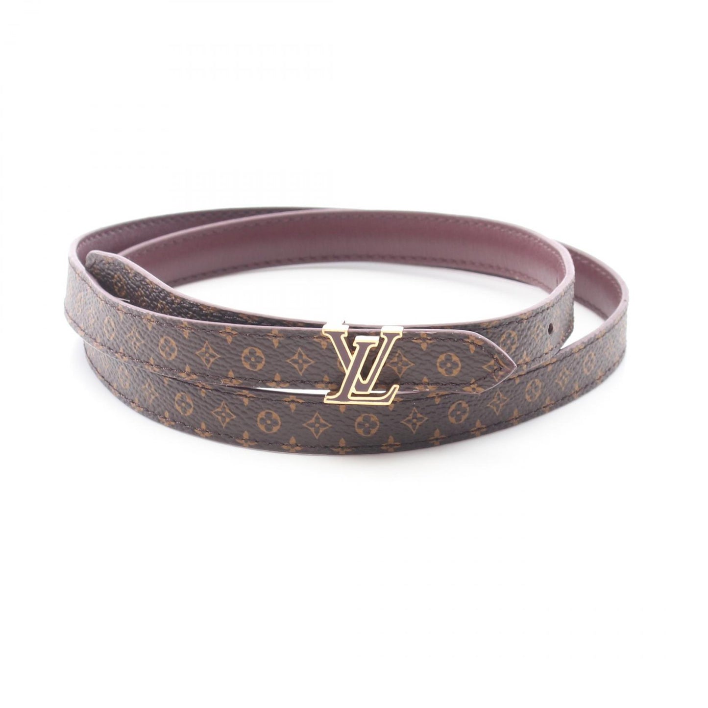 ミニLVエナメル 15MM リバーシブル ベルト レザー PVC ボルドー ブラウン ルイヴィトン 財布・小物 LOUIS VUITTON