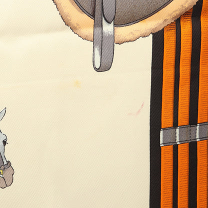 カレ90 JUMPING スカーフ シルク ダークブラウン ベージュ マルチカラー エルメス 財布・小物 HERMES