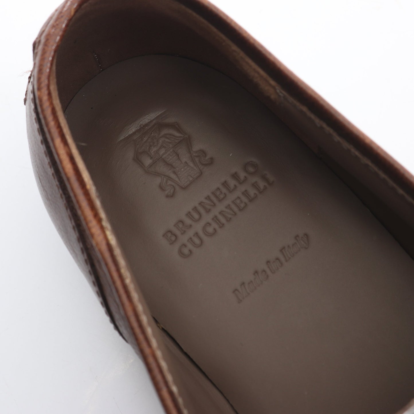 フリンジ ローファー カジュアルシューズ レザー ダークブラウン ブルネロクチネリ シューズ BRUNELLO CUCINELLI