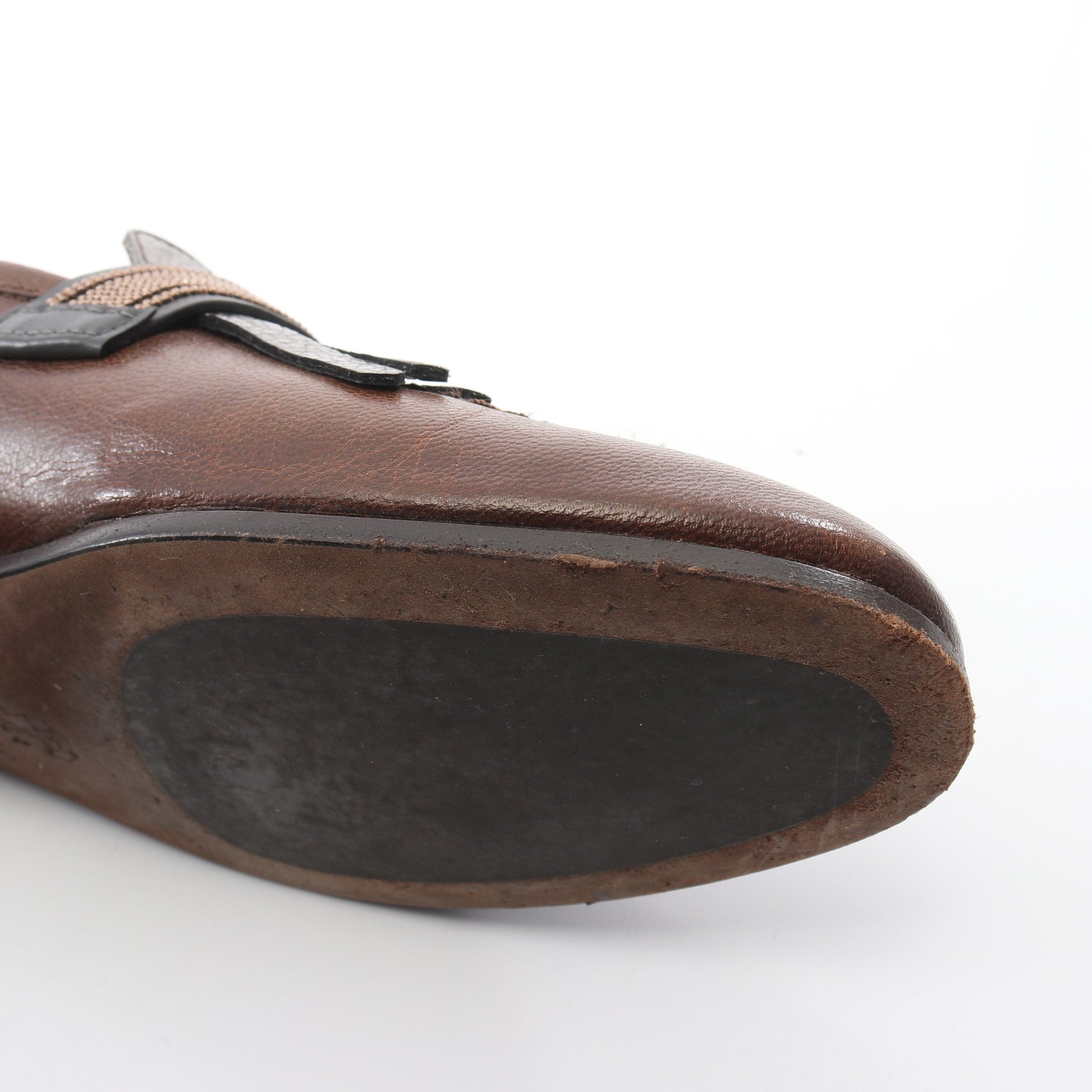 フリンジ ローファー カジュアルシューズ レザー ダークブラウン ブルネロクチネリ シューズ BRUNELLO CUCINELLI