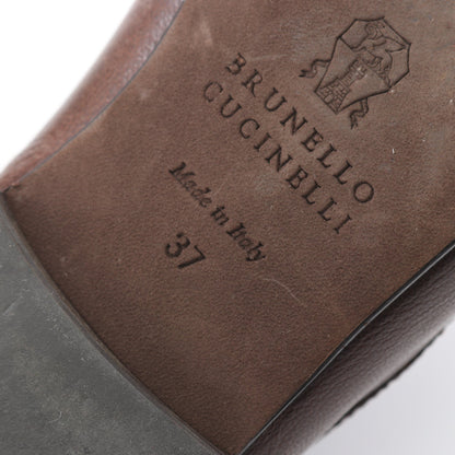 フリンジ ローファー カジュアルシューズ レザー ダークブラウン ブルネロクチネリ シューズ BRUNELLO CUCINELLI