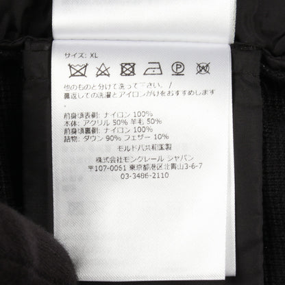 ニット切替 ダウンジャケット ナイロン ウール ブラック モンクレール アウター MONCLER