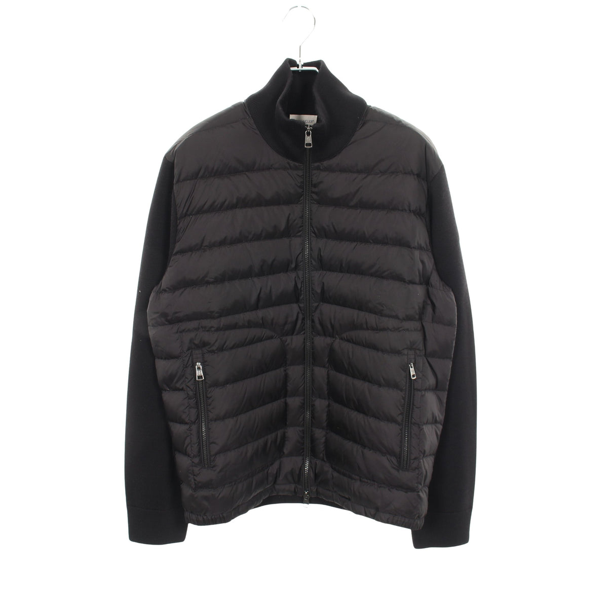 ニット切替 ダウンジャケット ナイロン ウール ブラック モンクレール アウター MONCLER