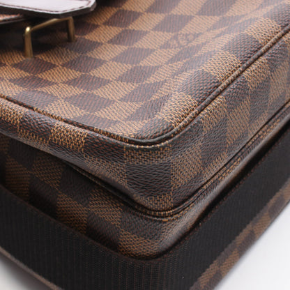 ブロードウェイ ダミエエベヌ 2WAY ショルダーバッグ PVC レザー ブラウン ルイヴィトン バッグ LOUIS VUITTON